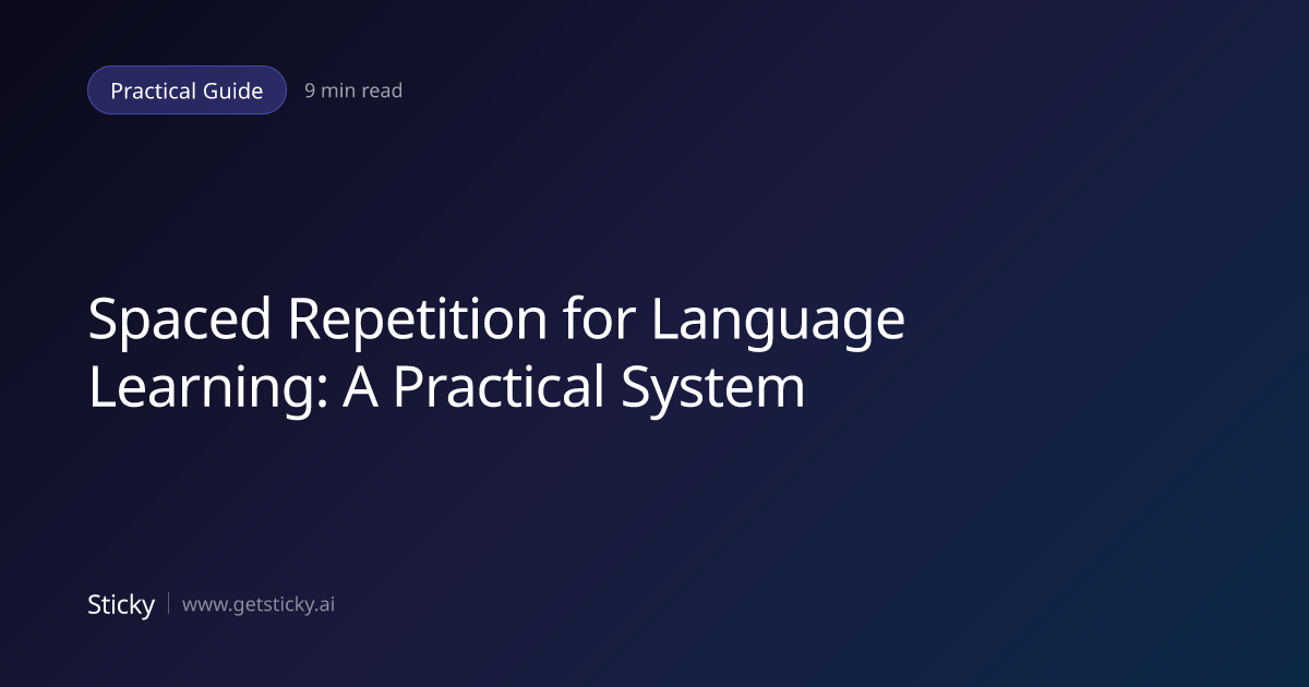 Spaced Repetition for Language Learning | Sticky